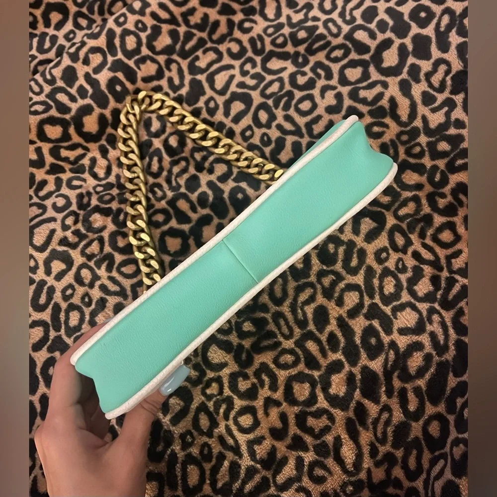 Juicy Couture Y2K Rhinestone Seafoam Green Baguette Shoulder Bag - Picture 10 of 12